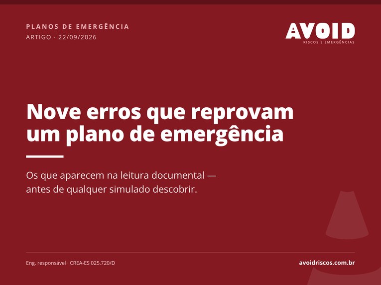 Nove erros que reprovam um plano de emergência